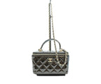 Chanel Black Patent Gold Top Handle Vanity 2-Way