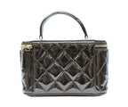 Chanel Black Patent Gold Top Handle Vanity 2-Way — view 3