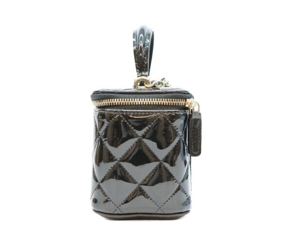 Chanel Black Patent Gold Top Handle Vanity 2-Way — view 2