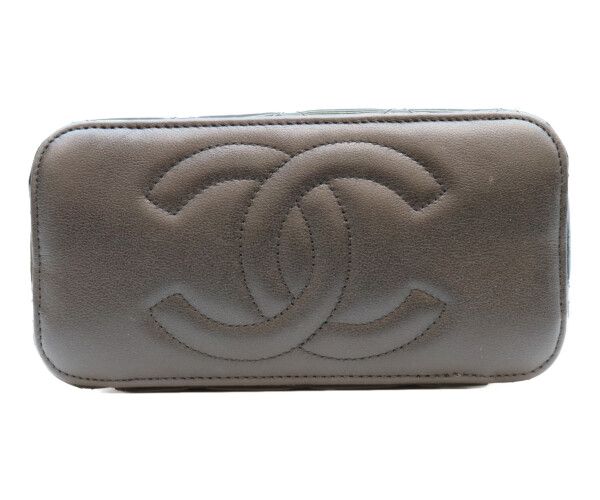 Chanel Black Patent Gold Top Handle Vanity 2-Way — view 5