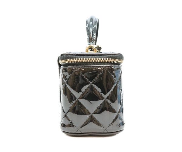Chanel Black Patent Gold Top Handle Vanity 2-Way — view 4