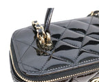 Chanel Black Patent Gold Top Handle Vanity 2-Way — view 8