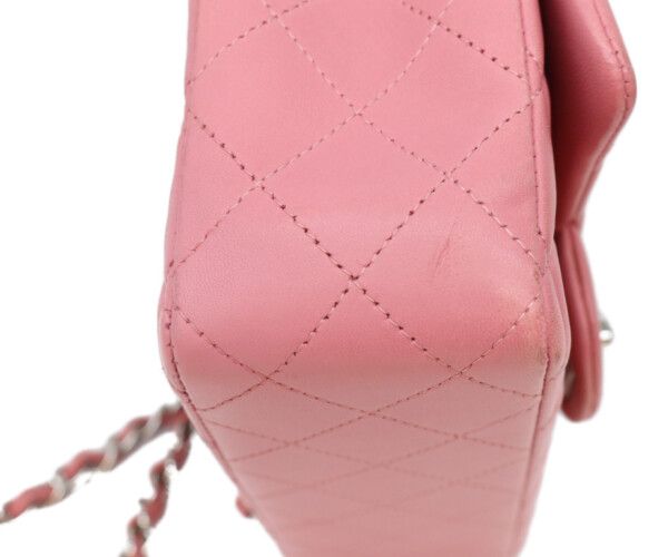 Chanel Pink Lamb Silver Mini Quilted 20 Shoulder — view 8