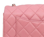 Chanel Pink Lamb Silver Mini Quilted 20 Shoulder — view 7