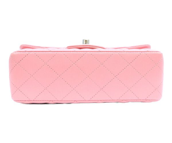 Chanel Pink Lamb Silver Mini Quilted 20 Shoulder — view 4