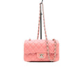 Chanel Pink Lamb Silver Mini Quilted 20 Shoulder