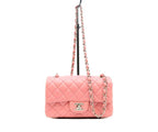Chanel Pink Lamb Silver Mini Quilted 20 Shoulder