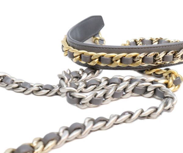 Chanel Gray Lamb 19 Chain Wallet Shoulder — view 9
