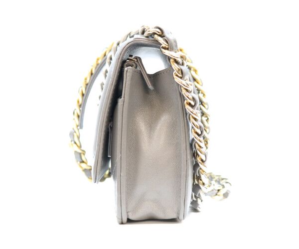 Chanel Gray Lamb 19 Chain Wallet Shoulder — view 2