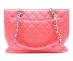 Chanel Red Caviar Silver Grand Shopping Tote GST — view 3