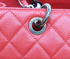 Chanel Red Caviar Silver Grand Shopping Tote GST — view 8