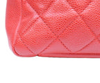 Chanel Red Caviar Silver Grand Shopping Tote GST — view 6