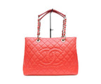 Chanel Red Caviar Silver Grand Shopping Tote GST