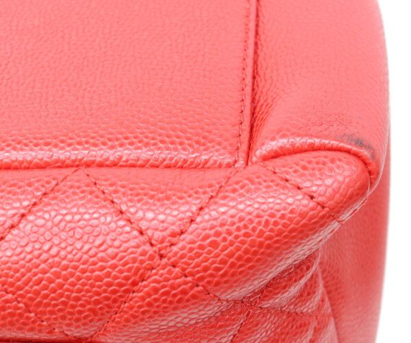Chanel Red Caviar Silver Grand Shopping Tote GST — view 7