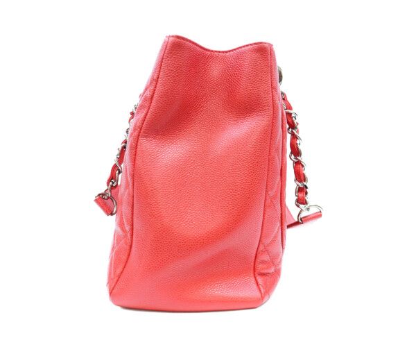 Chanel Red Caviar Silver Grand Shopping Tote GST — view 2