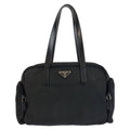 Prada Tessuto Black Silver Nylon Tote