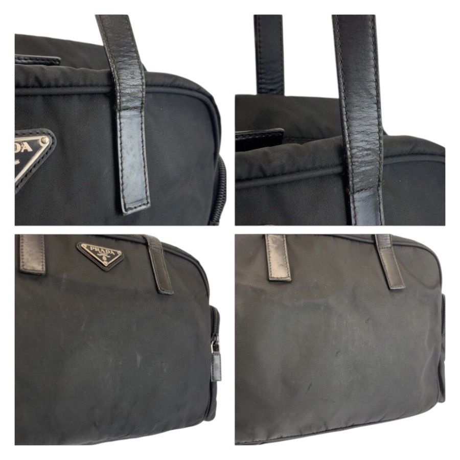 Prada Tessuto Black Silver Nylon Tote — view 6