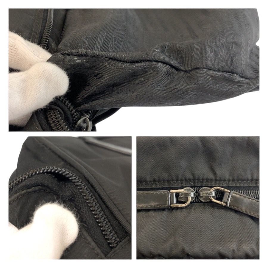 Prada Tessuto Black Silver Nylon Tote — view 5