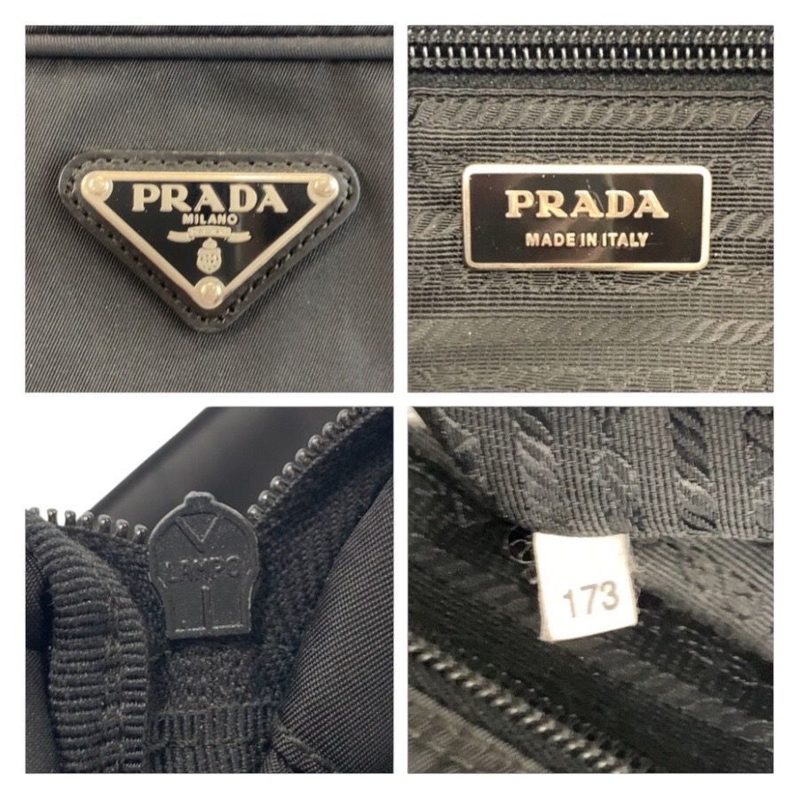 Prada Tessuto Black Silver Nylon Tote — view 3