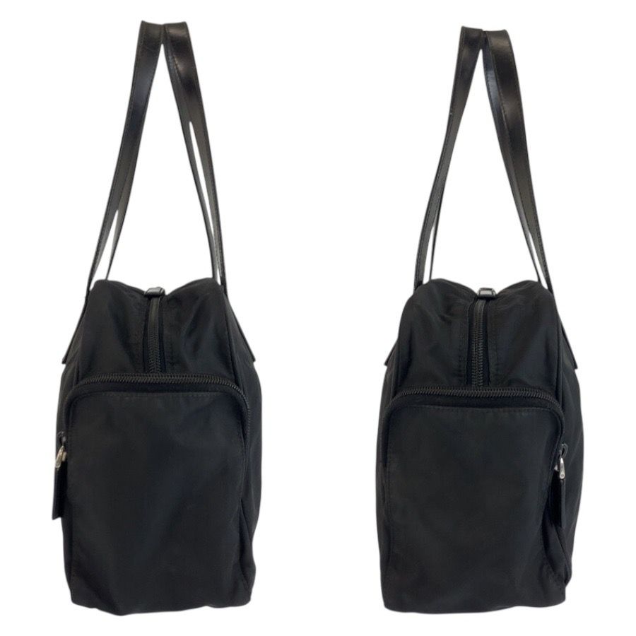 Prada Tessuto Black Silver Nylon Tote — view 8