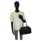 Prada Tessuto Black Silver Nylon Tote — view 7