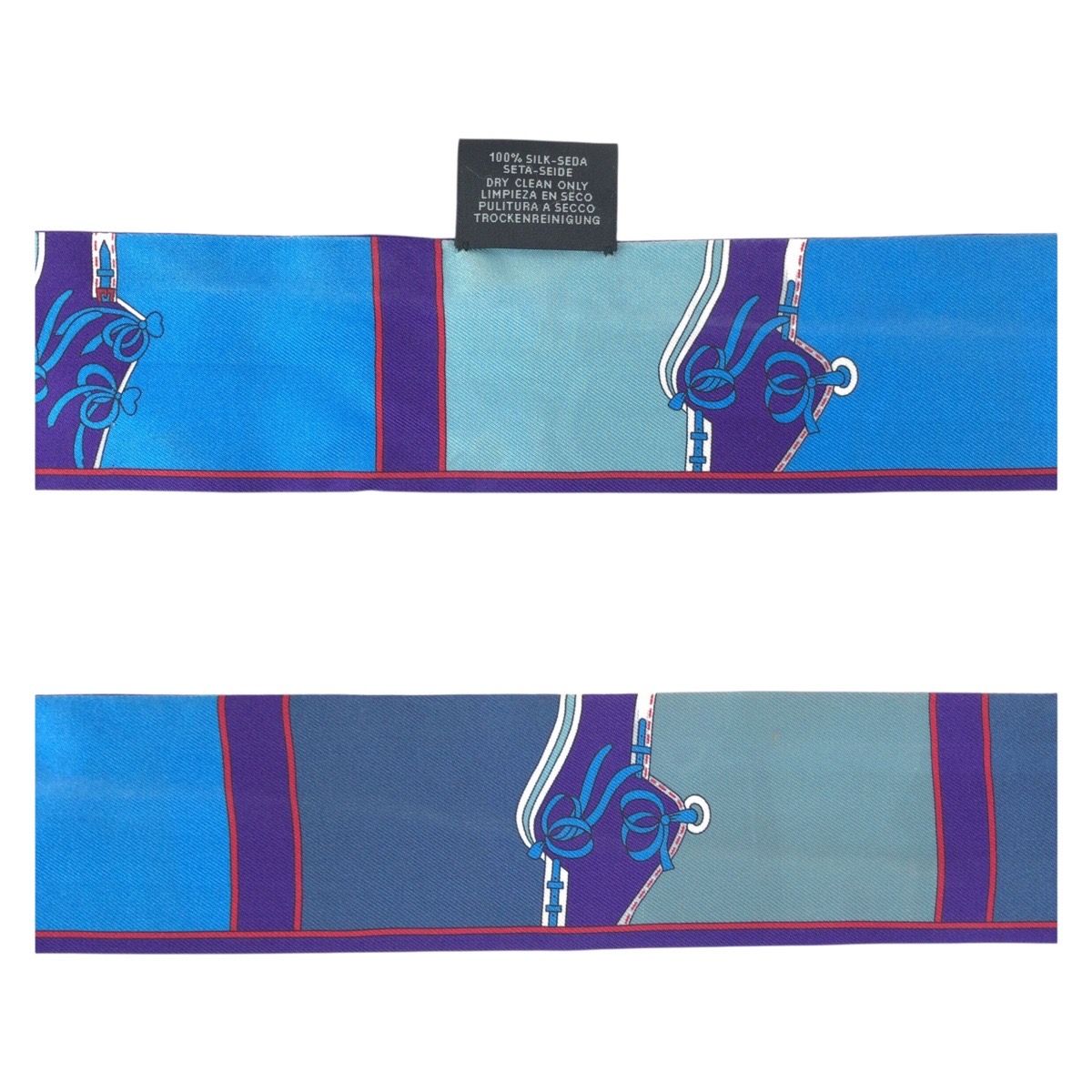 Hermes Twilly Camaille Blue Purple Multicolor Silk Scarf Ribbon