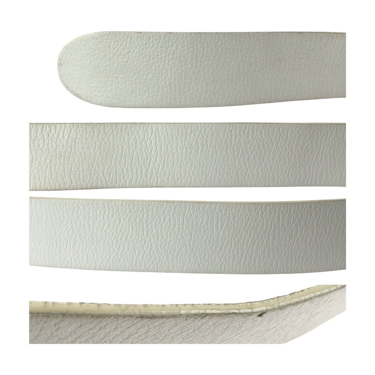 Bottega Veneta White Silver Leather 925 Sterling Belt — view 8