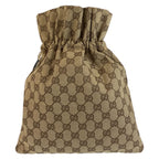 Gucci Beige Brown GG Canvas 014 Drawstring Pouch — view 2