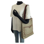 Gucci Vintage Sherry Line Beige Brown GG Supreme Canvas Tote Shoulder — view 7