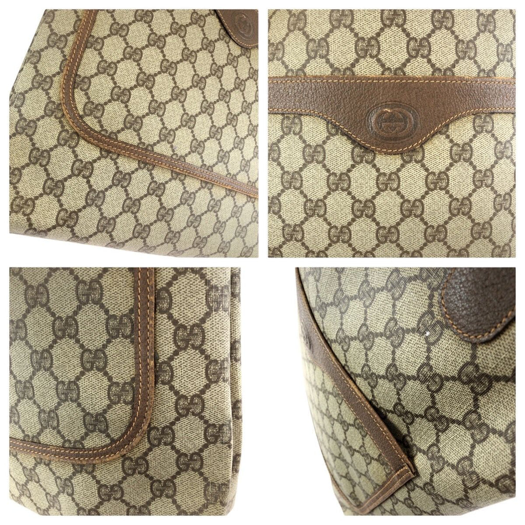 Gucci Vintage Sherry Line Beige Brown GG Supreme Canvas Tote Shoulder — view 5