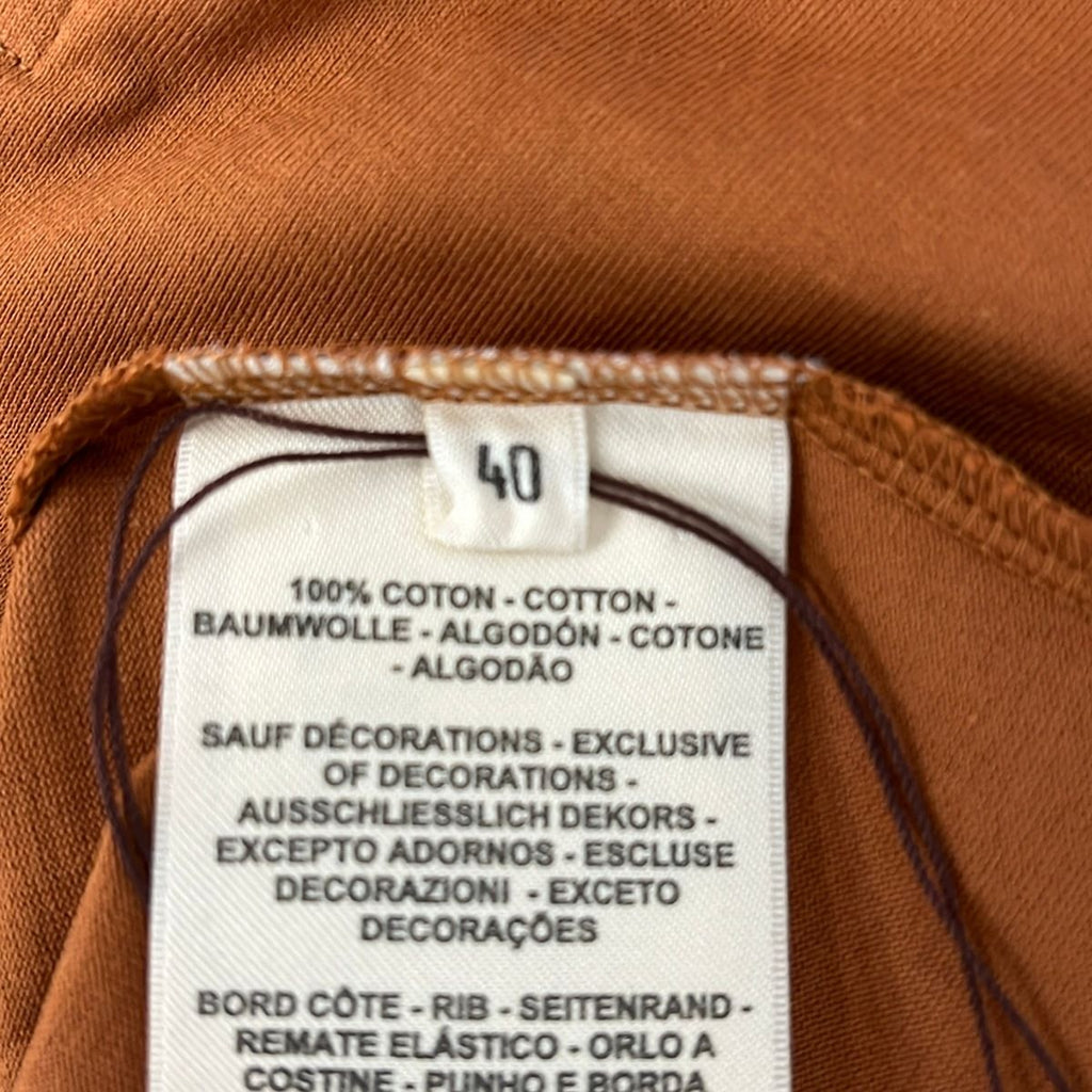 Hermes Short Sleeve T-Shirt 40 M Brown Crew Neck Mosaic Embroidered Pocket — view 5