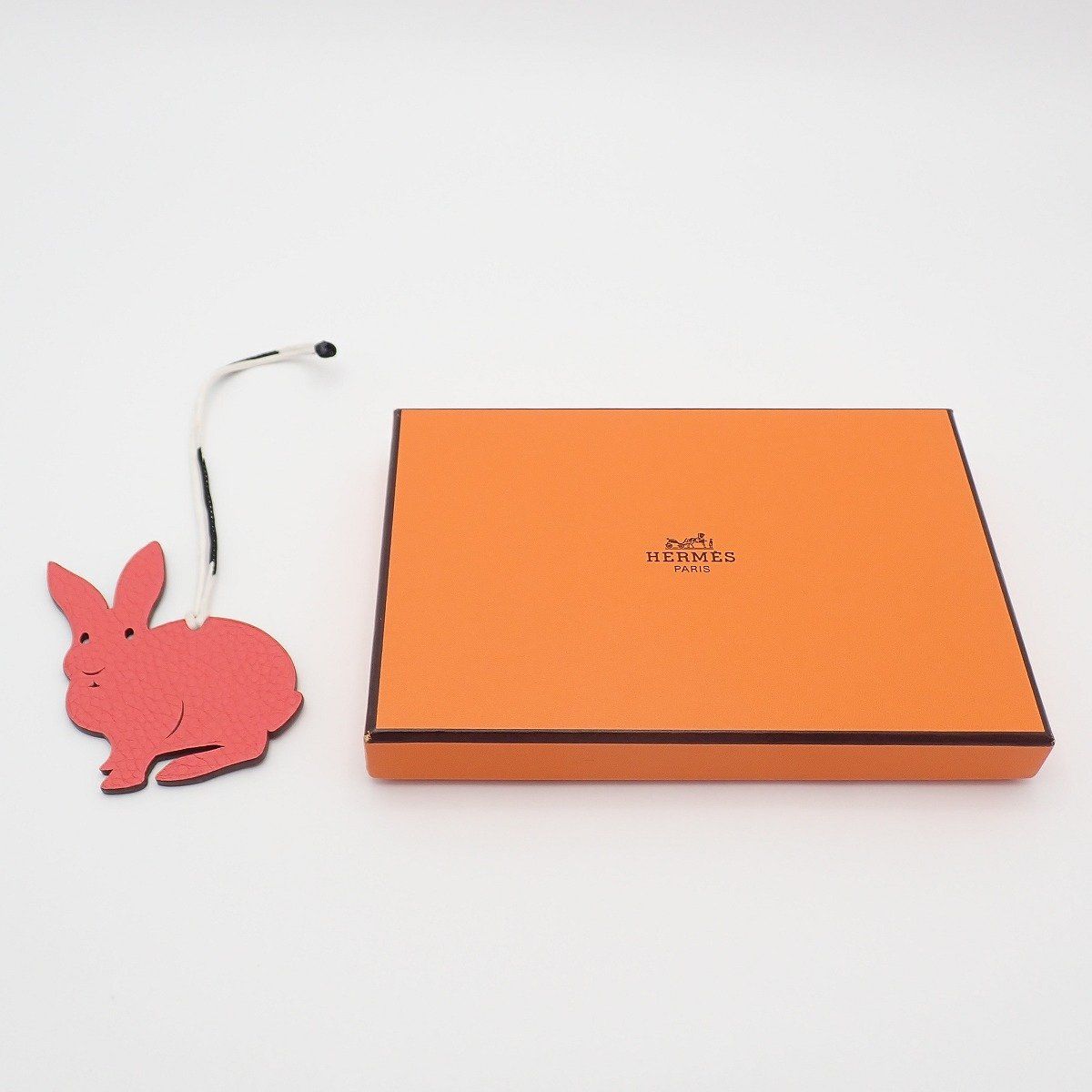 Hermes Petit Ash Charm Rabbit Pink Brown Pawn Keychain — view 7