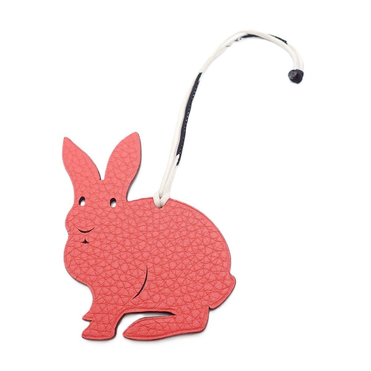 Hermes Petit Ash Charm Rabbit Pink Brown Pawn Keychain