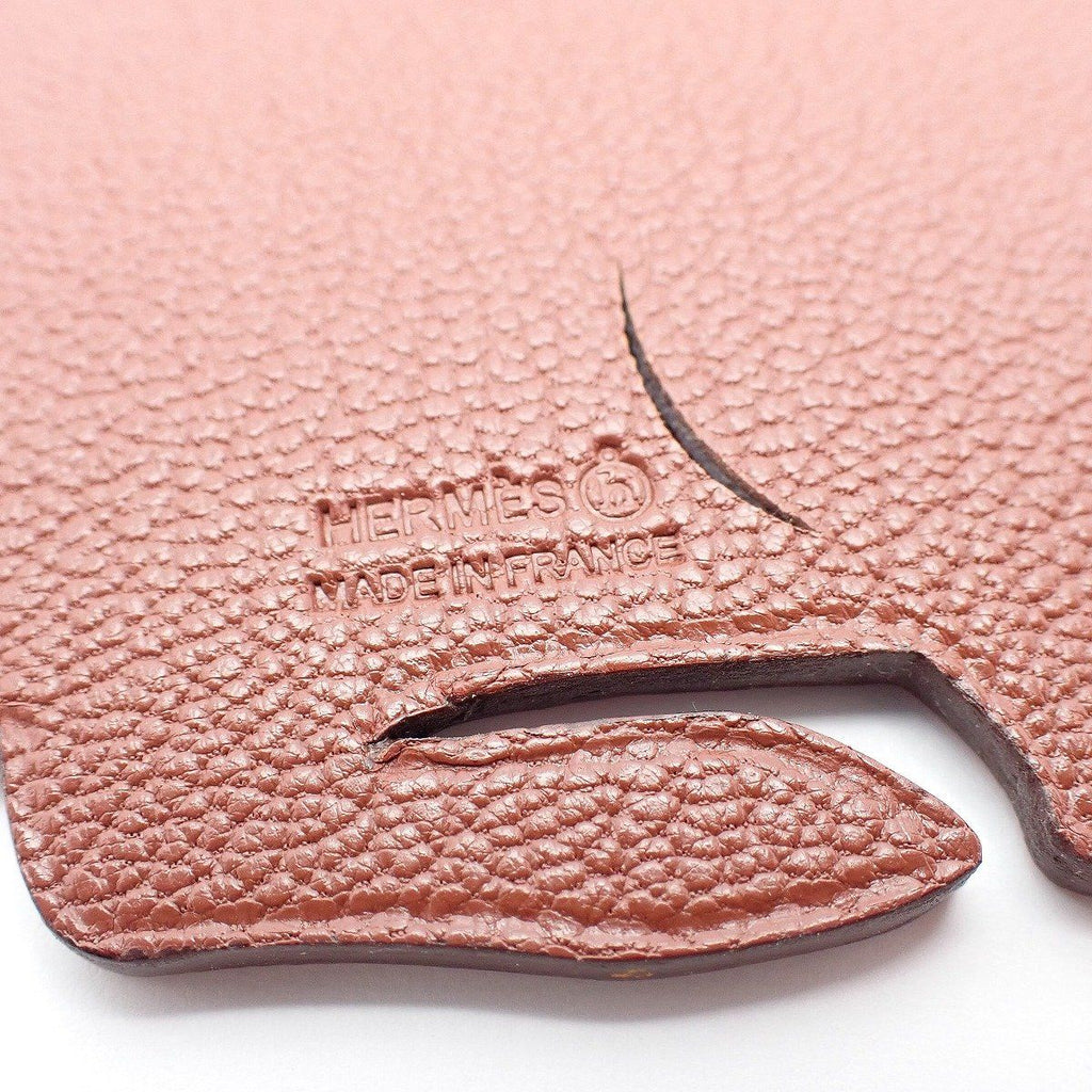 Hermes Petit Ash Charm Rabbit Pink Brown Pawn Keychain — view 4