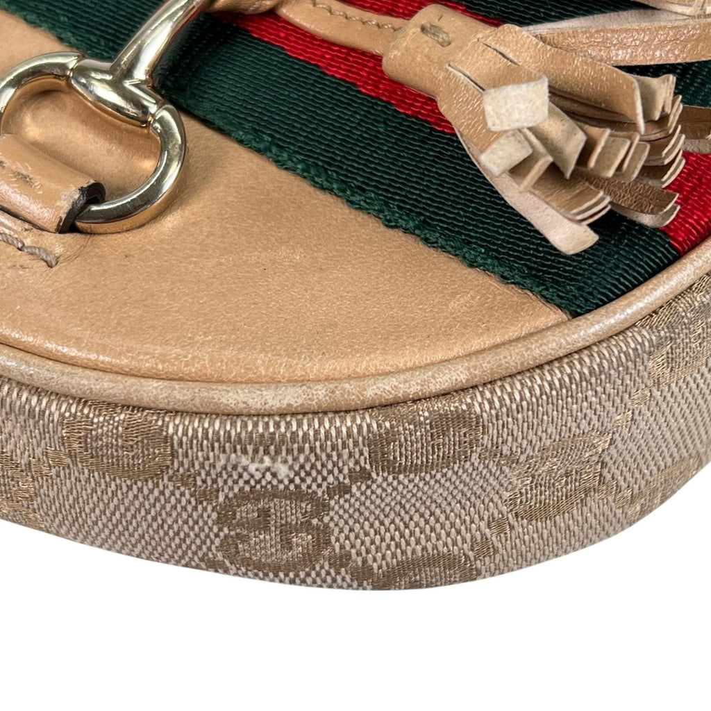 Gucci Horsebit Guccissima Canvas Beige Shoulder Bag Gold — view 7