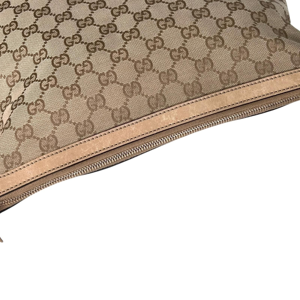 Gucci Horsebit Guccissima Canvas Beige Shoulder Bag Gold — view 5