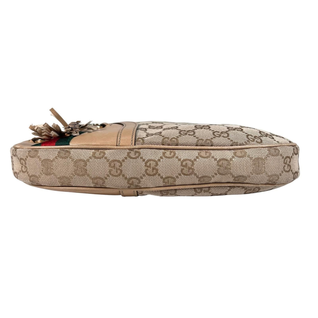 Gucci Horsebit Guccissima Canvas Beige Shoulder Bag Gold — view 3