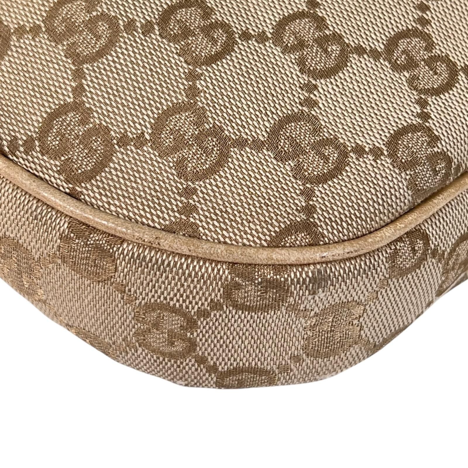 Gucci Horsebit Guccissima Canvas Beige Shoulder Bag Gold — view 6