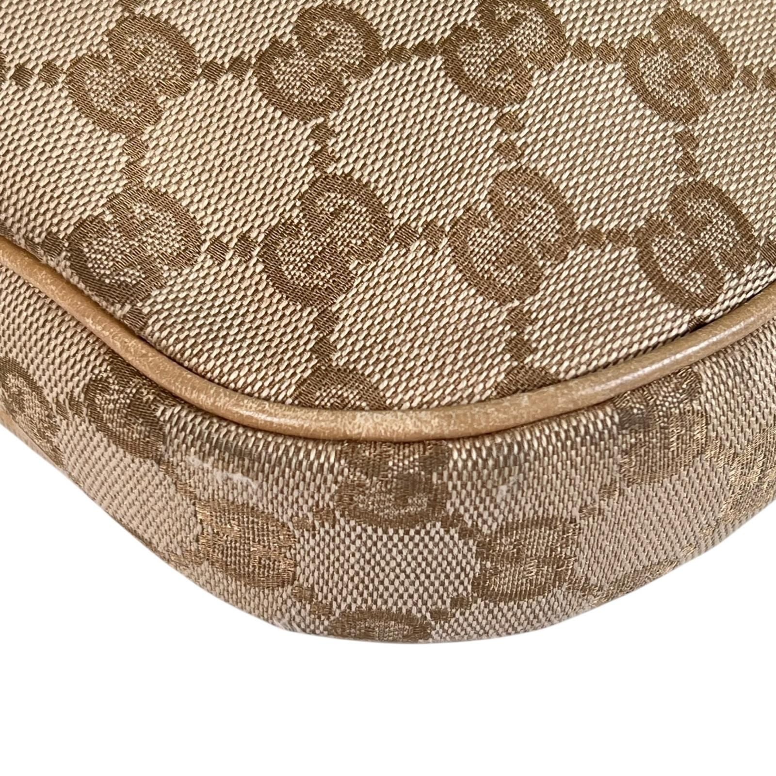 Gucci Horsebit Guccissima Canvas Beige Shoulder Bag Gold — view 9