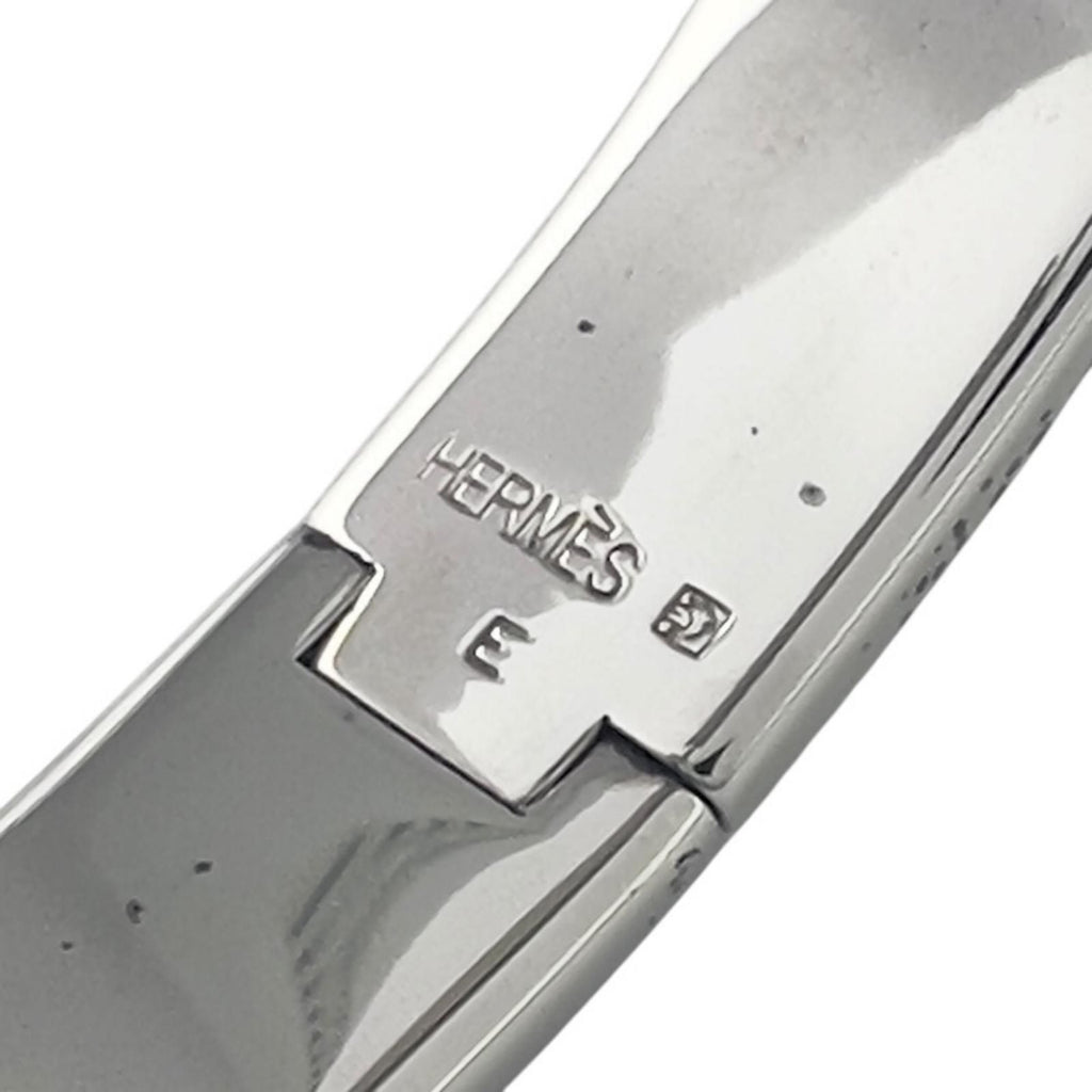 Hermes Clic H Enamel Light Blue Bangle Silver Bracelet — view 7