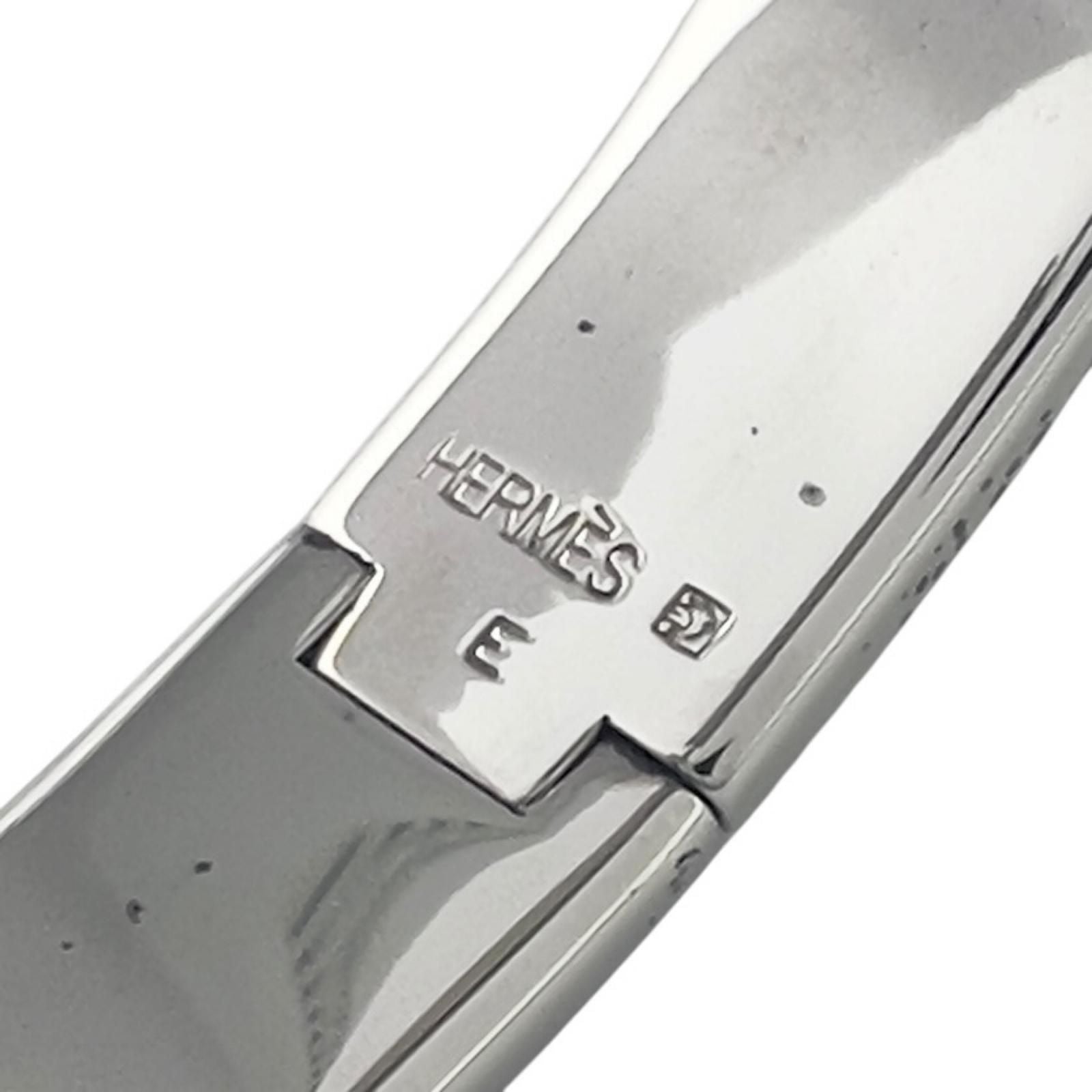 Hermes Clic H Enamel Light Blue Bangle Silver Bracelet — view 7