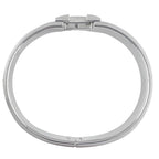 Hermes Clic H Enamel Light Blue Bangle Silver Bracelet — view 6