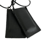 Hermes Amour Symbol Pendant Leather Metal Silver Black Necklace — view 8