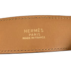Hermes Leather Brown Black Bangle Gold Bracelet — view 7