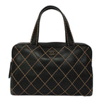 Chanel Wild Stitch Leather Black Handbag Silver