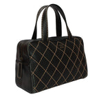 Chanel Wild Stitch Leather Black Handbag Silver — view 2
