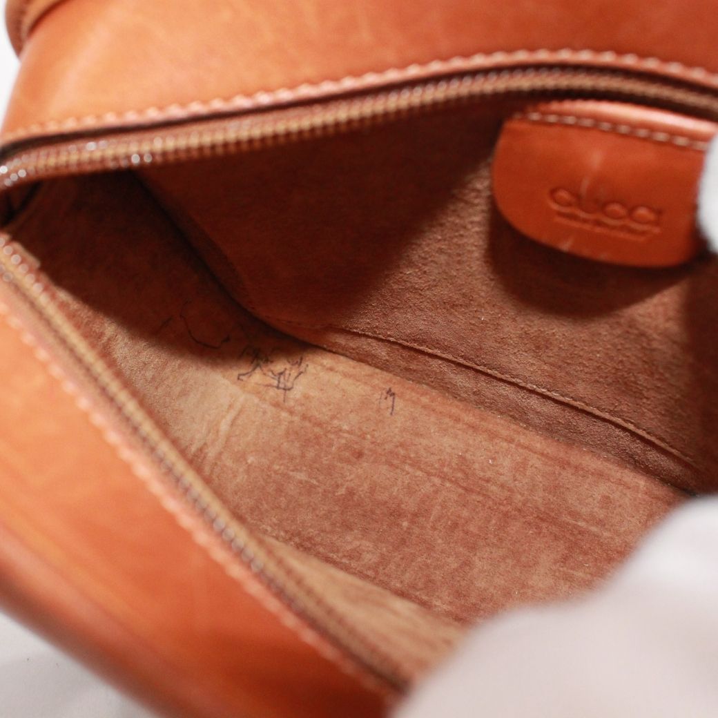 Gucci Vintage Sherry Line Leather Brown Shoulder Bag Gold — view 9