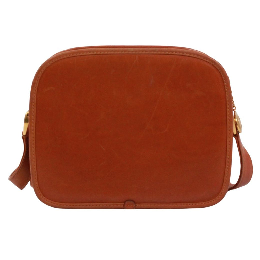 Gucci Vintage Sherry Line Leather Brown Shoulder Bag Gold — view 3