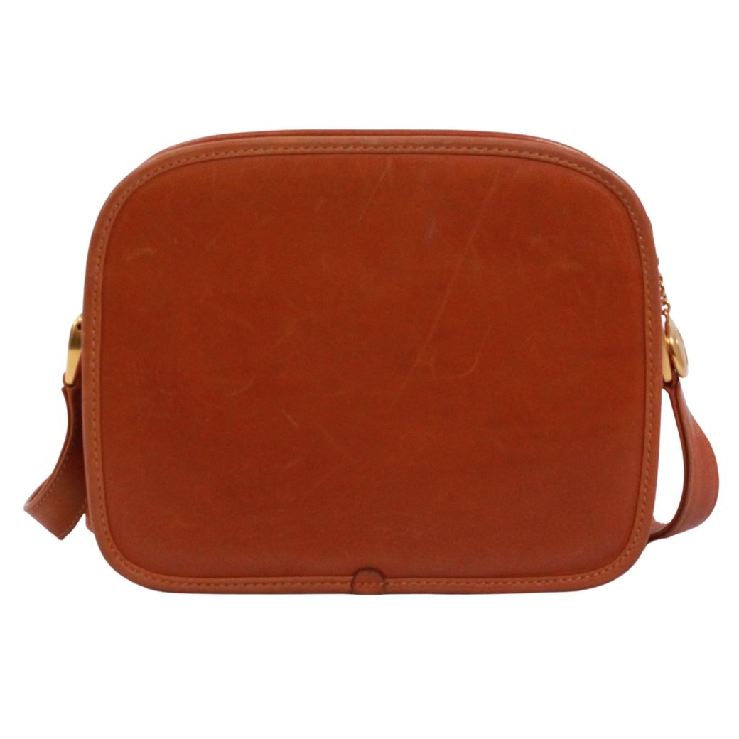 Gucci Vintage Sherry Line Leather Brown Shoulder Bag Gold — view 3