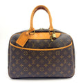 Louis Vuitton Deauville Bowling Vanity Monogram Leather Brown Light Handbag Gold